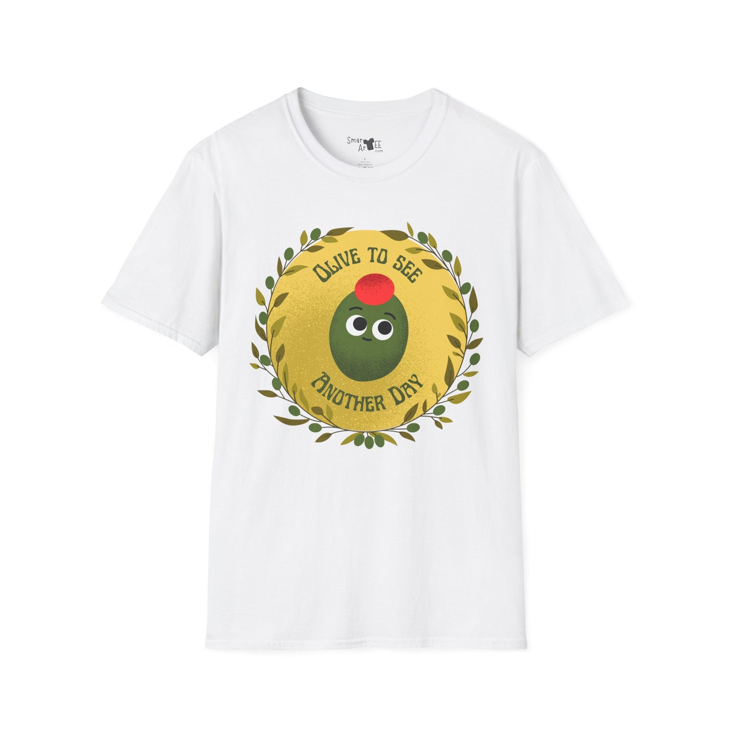 Funny Olive Design Unisex Softstyle T-Shirt - 'Olive to See Another Day' Funny Vegetable Pun, Great Gift Idea, Fun For All