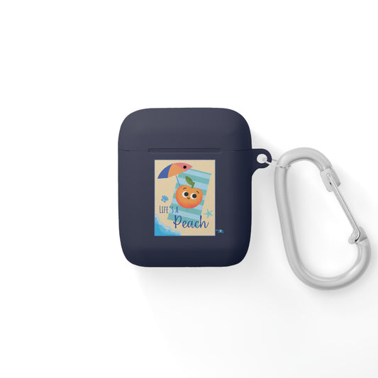 Peach-Themed AirPods Case Cover, Cute Fruit AirPods Case, Summer Vibe Earbud Cover, Fun Peach Design, Beach Lover Gift