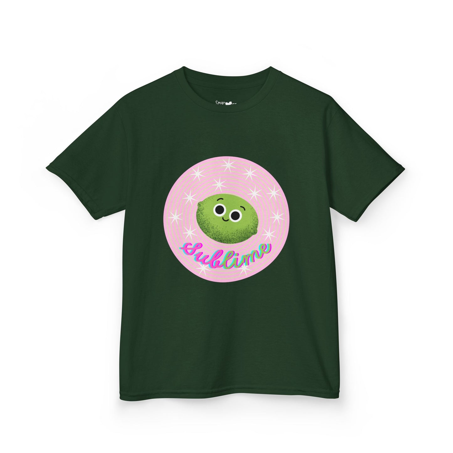 Kids Sublime Tee with Cute Lime Character, Fun Kids Shirt, Gift for Birthdays, Playdates, Summer Outfits, Cute Apparel