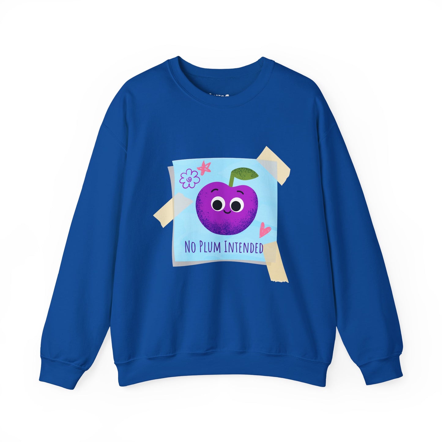 No Plum Intended Crewneck Sweatshirt, Relaxed Style for Everyday Wear, Great Gift Idea, Unisex Sweater