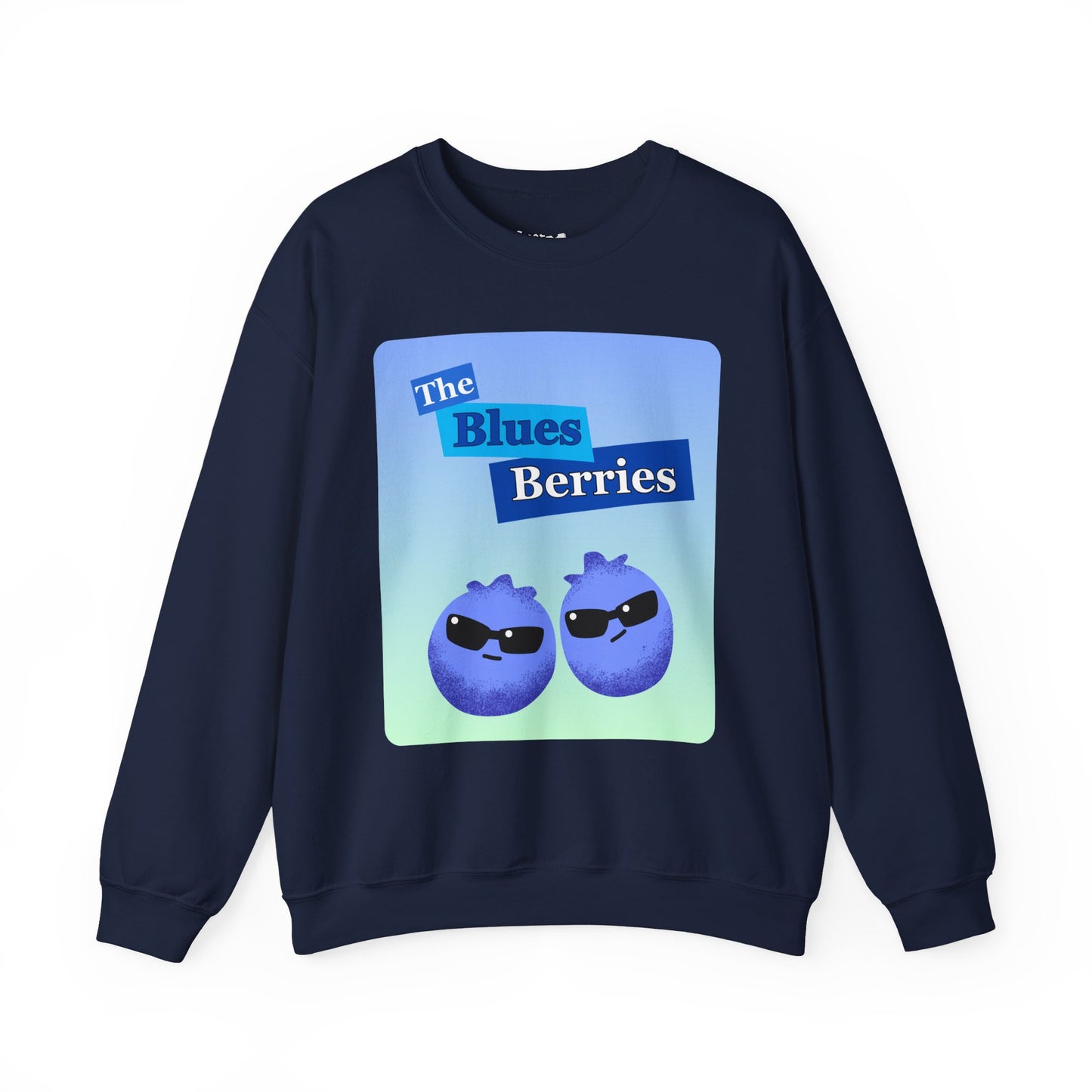 Cool Blues Berries Crewneck Sweatshirt, Funny Pun Gift for Music Lovers, Cozy Casual Wear, Perfect for Fall, Gift for Friends