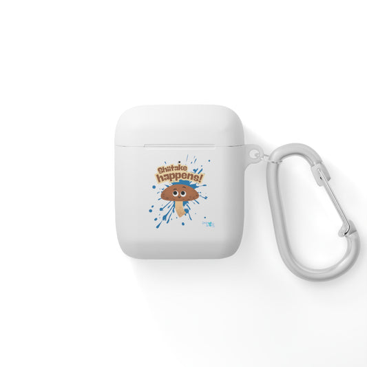 Cute AirPods Case Cover - "Shiitake Happens" Pun Design, AirPods Pro Accessory, Unique Gifts for Tech Lovers, Trendy AirPods Accessory