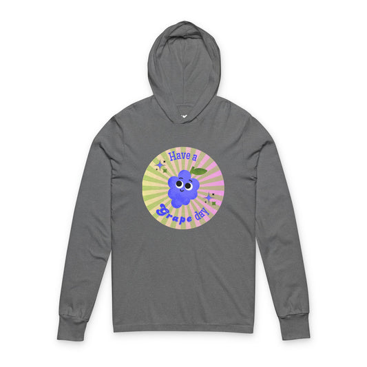 Grape Day Unisex Hooded Long Sleeve Shirt, Perfect for Casual Outings, Gifts, Spring Celebrations, Birthday, Relaxation