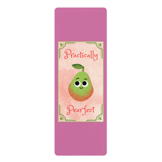 Practically Pearfect Rubber Yoga Mat | Fun Exercise Mat for Home Workouts, Yoga, Pilates, Motivation Gift, Fitness Enthusiasts