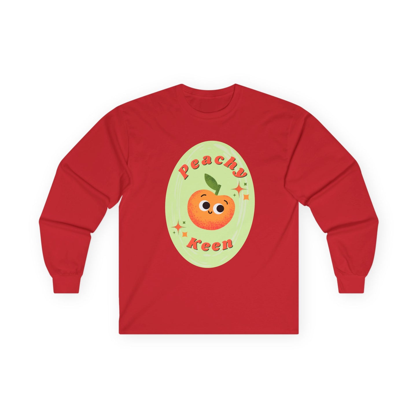Peachy Keen Unisex Long Sleeve Tees, Cute Graphic Shirt, Fruit Lover Gift, Comfortable Everyday Wear, Perfect for Spring and Summer