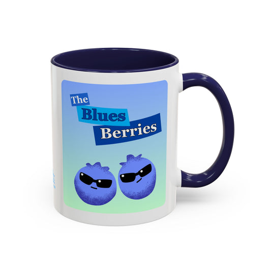 Cool Blueberries Accent Coffee Mug | Fun Gift for Coffee Lovers, Unique Kitchen Decor, Berry Lover's Gift