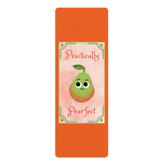 Cute Pear Rubber Yoga Mat - Practically Pearfect, Fitness Mat, Exercise Mat, Yoga Accessories, Gift for Yogis, Home Gym