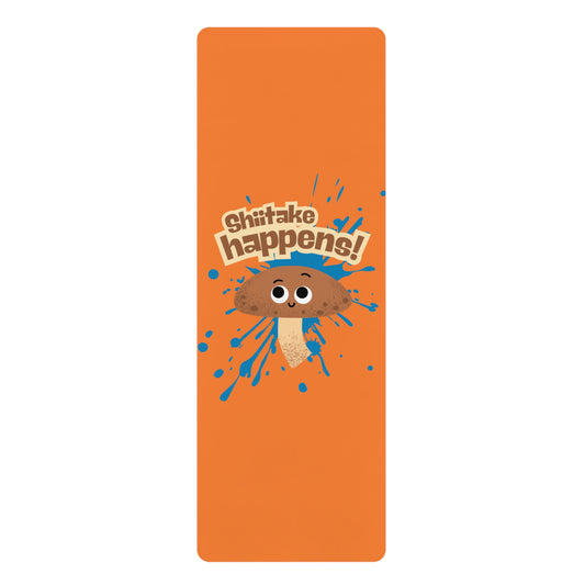 Shiitake Happens Yoga Mat, Playful Exercise Mat, Non-Slip Yoga Mat, Gift for Yogis, Fun Fitness Accessory