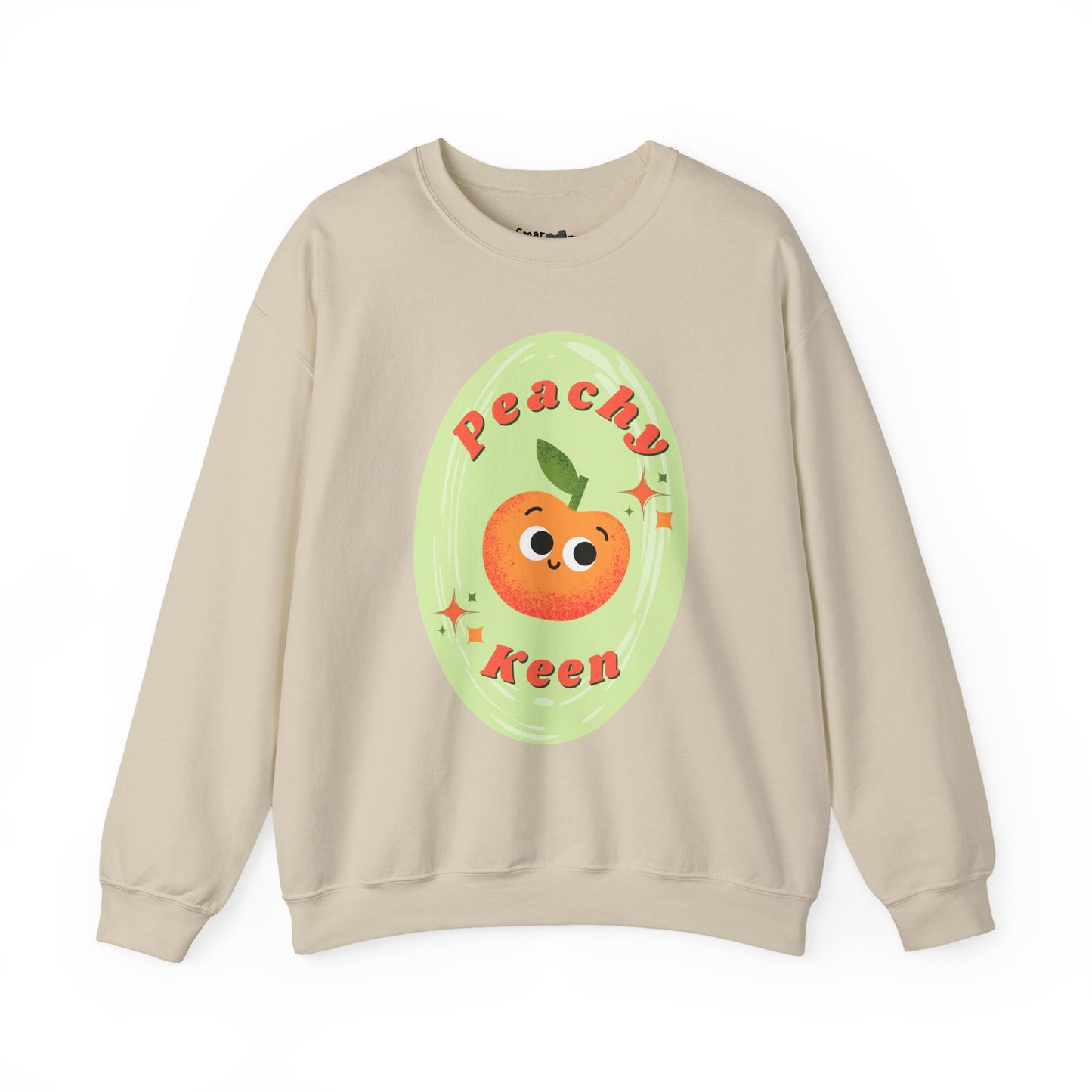 Peachy Keen Unisex Crewneck Sweatshirt, Cute Apparel, Casual Wear, Gift for Friends, Fall Style, Fun Fashion