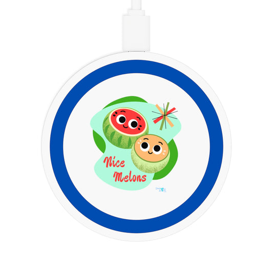 Cute Fruit Wireless Charging Pad - Nice Melons, Modern Gadget, Tech Accessory, Bundle With Air Pod Case, Fun Gift, Eco-Friendly