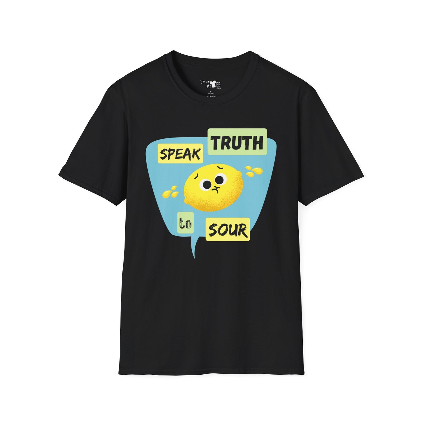 Cute Unisex Softstyle T-Shirt - 'Speak Truth to Sour' Design - Fun Casual Tee for Everyday Wear, Funny Fruit Pun, Great Gift Idea