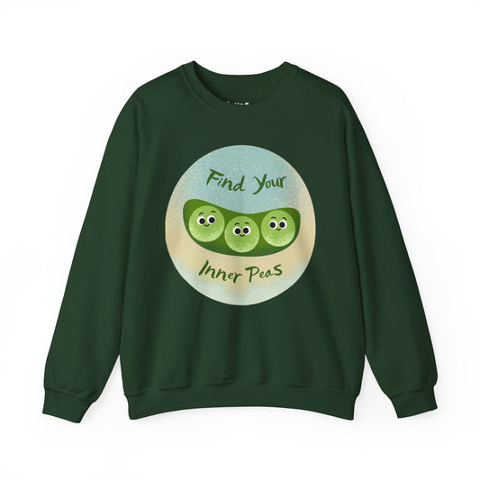 Find Your Inner Peas Sweatshirt | Funny Vegetable Pun Crewneck for Garden Lovers, Gift for Plant Parents, Relaxed Style for Everyday Wear