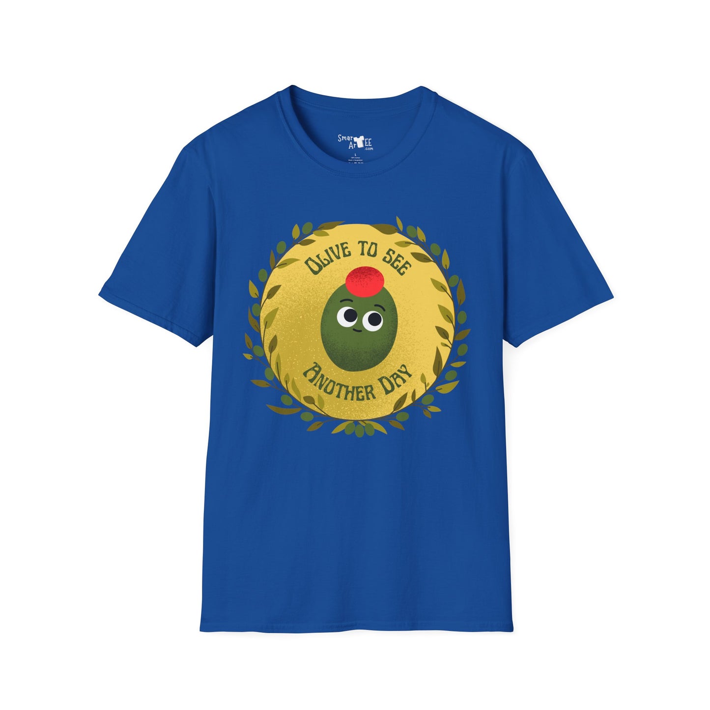 Funny Olive Design Unisex Softstyle T-Shirt - 'Olive to See Another Day' Funny Vegetable Pun, Great Gift Idea, Fun For All
