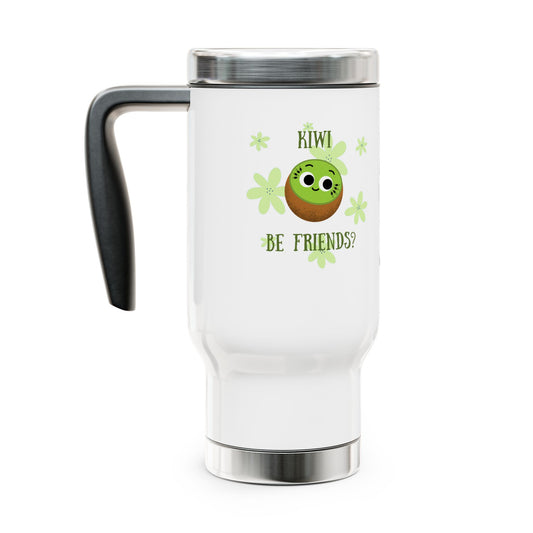 Whimsical Kiwi Travel Mug, Cute Coffee Cup for Friends, Gifts for Besties, Travel Accessories for Him/Her, Funny Drinkware