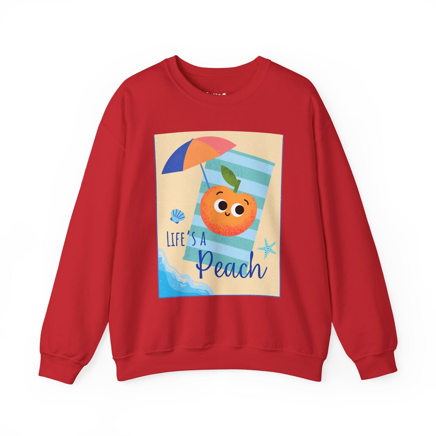 Life's a Peach Crewneck Sweatshirt | Cute Sweatshirt for Summer, Beach Day, Gift Idea, Funny Fruit Pun, Unisex Apparel, Trendy Fashion