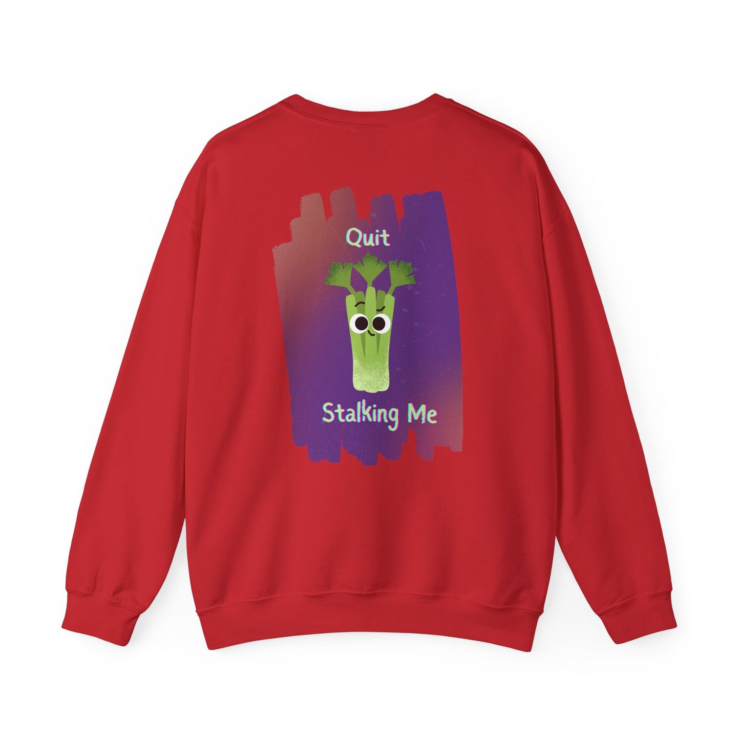 Funny Celery Stalk Pun Sweatshirt, Large Graphic on Back, Cute Celery Graphic on Front, Unisex Crewneck, Funny Sweatshirt, Casual Wear