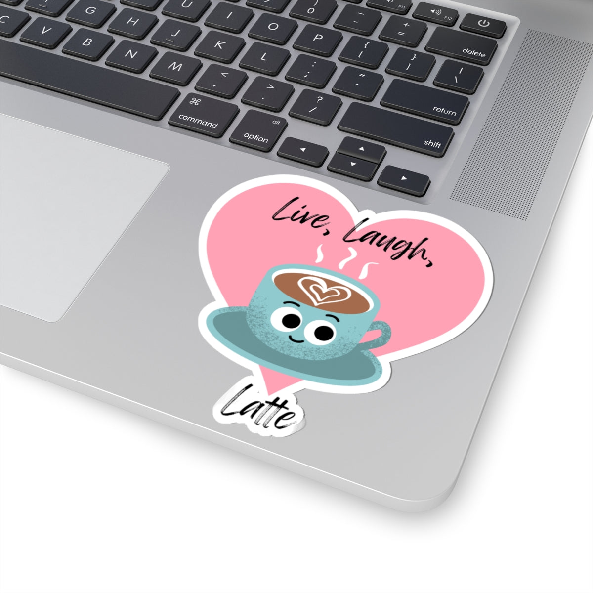 Cute Coffee Stickers, Live Laugh Latte, Fun Laptop Decor, Gift for Coffee Lovers, Aesthetic Wall Stickers