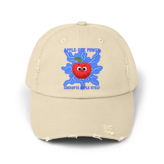 Fun Distressed Hats with Playful Apple Pun Design, Casual Summer Cap, Gift for Foodies, Cool Unisex Headwear, Trendy Dad Hat