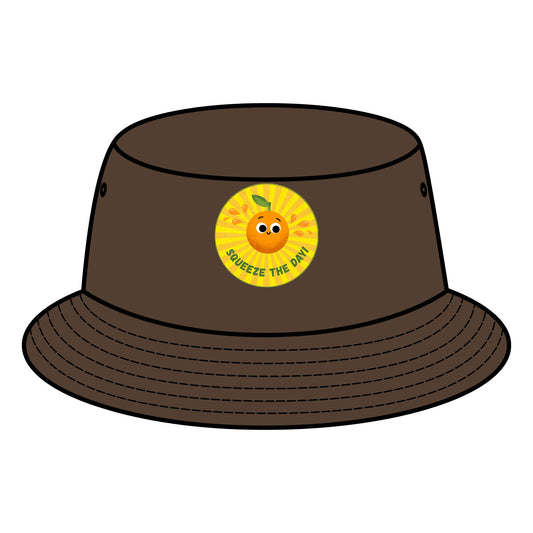 Cheerful Bucket Hats - Squeeze the Day, Summer Accessory for Beach, Outdoor Fun, Gift for Friends, Festivals, Sunshine Vibes