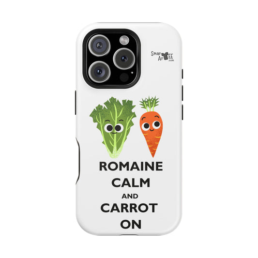 Cute Vegetable Pun Phone Caseca – Romaine Calm and Carrot On, Fun Gift, Kitchen Decor, Quirky, Culinary Passion