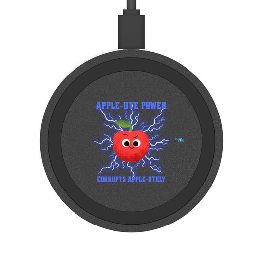 Apple-Themed Wireless Charging Pad, Fun Phone Charger, Bundle With Air Pod Case, Unique Gift for Apple Lovers, Tech Accessories