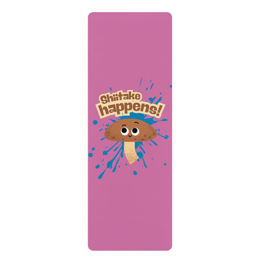 Funny Mushroom Yoga Mat - Shiitake Happens, Home Workout Gear, Fitness Gift, Eco-Friendly Yoga Accessories, Unique Exercise Mat