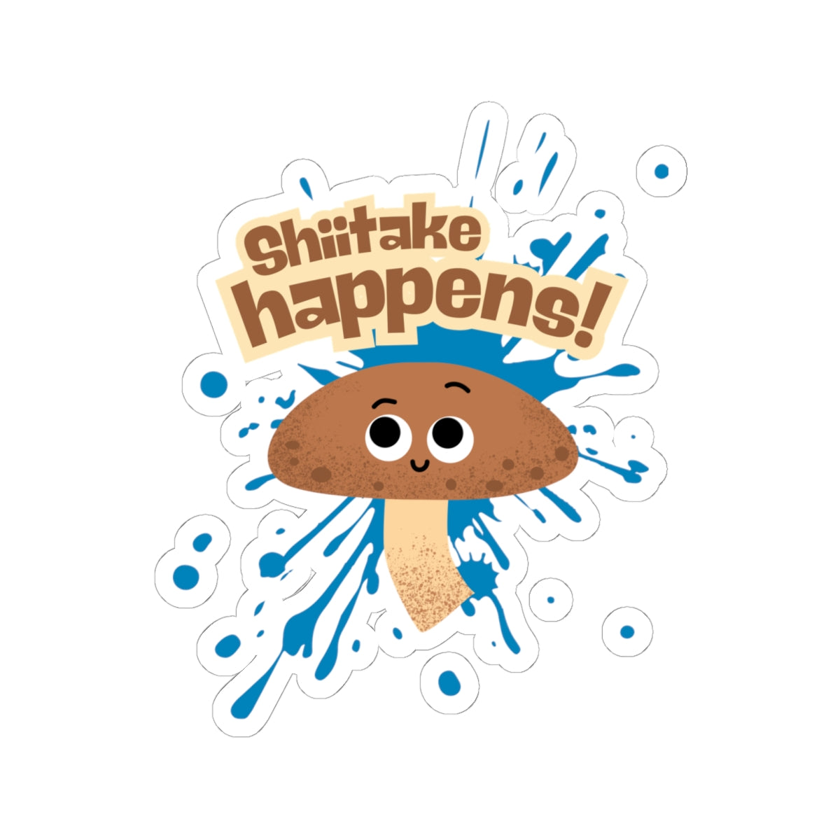 Funny Mushroom Kiss-Cut Stickers, Cute Shiitake Stickers for Laptops, Water Bottles, Gift for Plant Lovers, Humor Decor