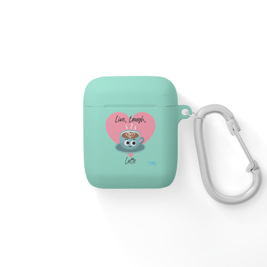 Cute Coffee-Themed AirPods Case Cover | Live, Laugh, Latte Design | Gift for Coffee Lovers, Tech Accessories, Cute Gadget