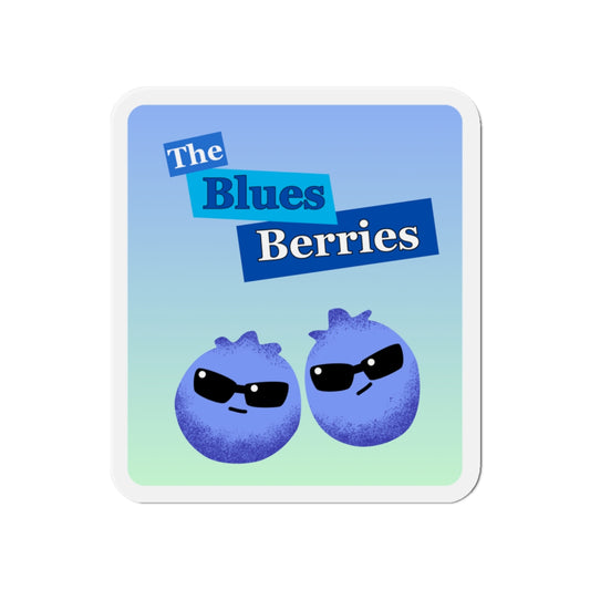 Cool Blues Berries Die-Cut Magnets, Fun Kitchen Decor, Refrigerator Art, Gifts for Friends, Berry Lovers, Quirky Home Accessories