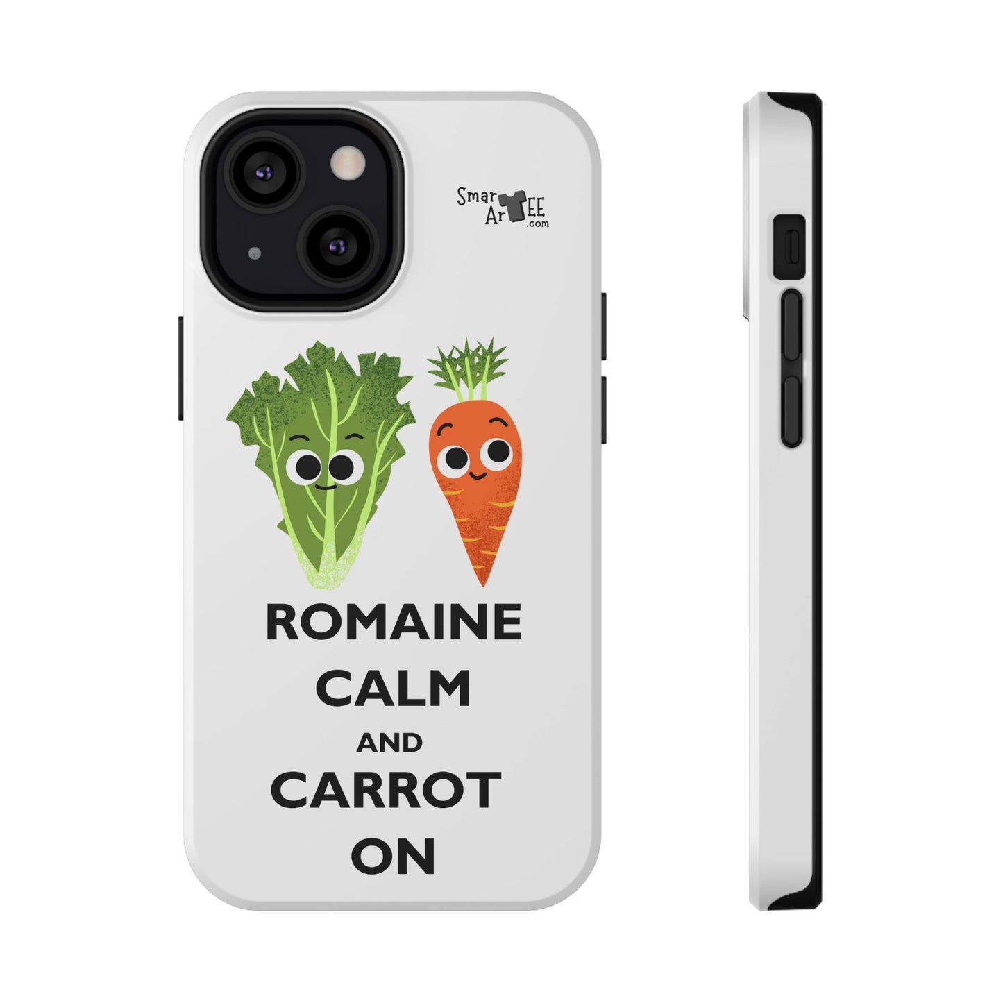 Cute Vegetable Pun Phone Caseca – Romaine Calm and Carrot On, Fun Gift, Kitchen Decor, Quirky, Culinary Passion