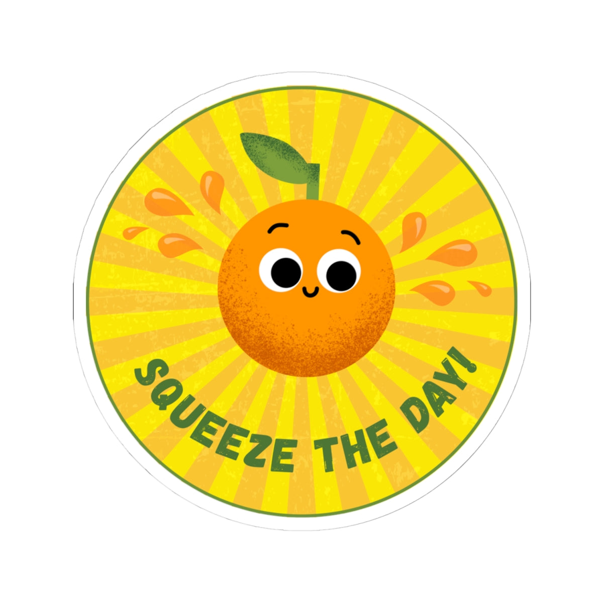 Bright and Cheerful Kiss-Cut Stickers, Fun Fruit Decor, Squeeze the Day Sticker, Cute Laptop Stickers, Gift for Orange Lovers, [...]