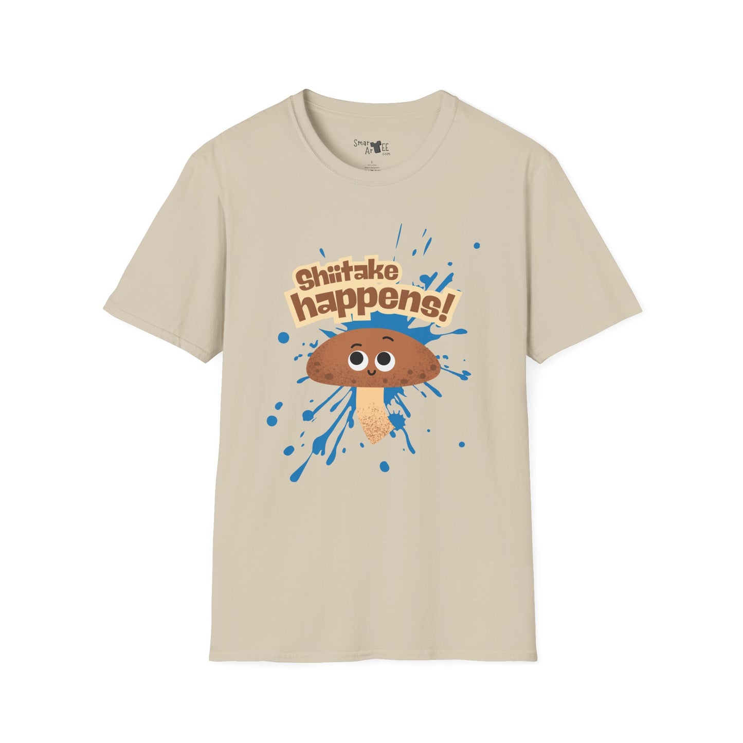 Shitake Happens T-Shirt, Funny Mushroom Tee, Unisex Softstyle Shirt, Casual Humor Top, Gift for Fun Lovers, Quirky Apparel