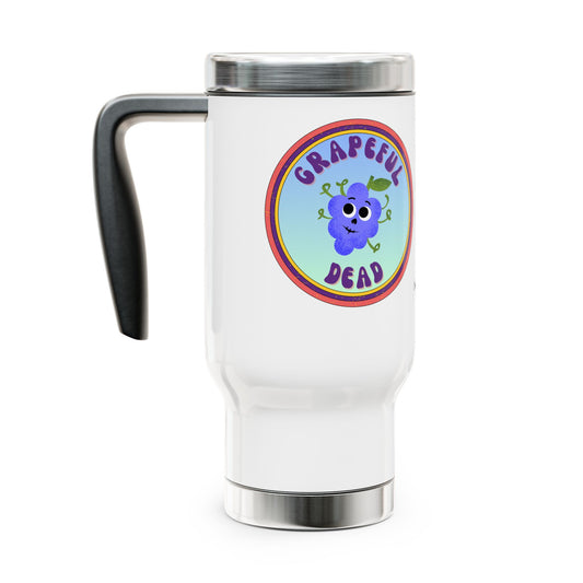 Grateful Dead Travel Mug, 14oz Stainless Steel Coffee Cup, Unique Gift for Music Lovers, Fun Road Trip Companion, Eco-Friendly Drinkware