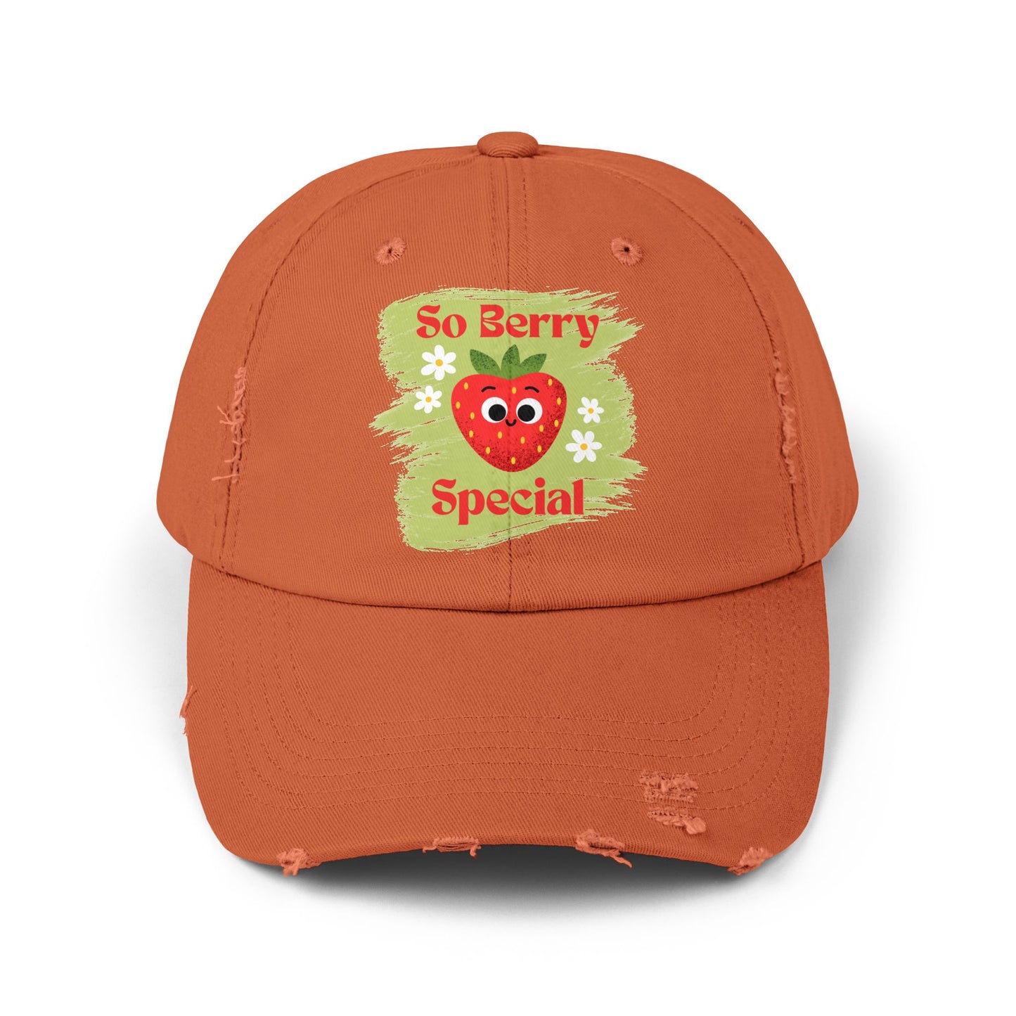 So Berry Special Distressed Cap, Fun Summer Hats, Casual Fashion Accessory, Gift for Friends, Cute Strawberry Cap