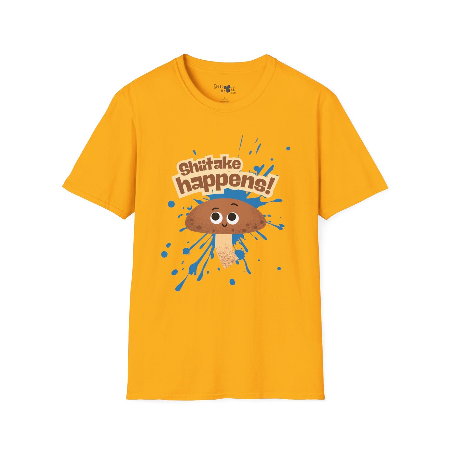 Shitake Happens T-Shirt, Funny Mushroom Tee, Unisex Softstyle Shirt, Casual Humor Top, Gift for Fun Lovers, Quirky Apparel