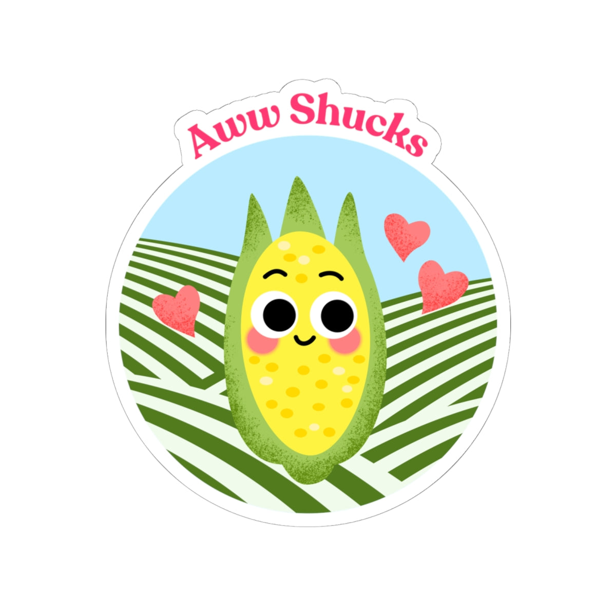 Cute Corn Kiss-Cut Stickers | Cheerful Aww Shucks Design for Laptops, Water Bottles, Notebooks, Gifts, and Party Favor