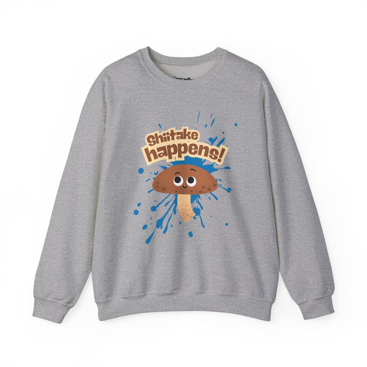 Shiitake Happens Crewneck Sweatshirt, Whimsical Fall Fashion, Unisex Styling, Great Gift Idea