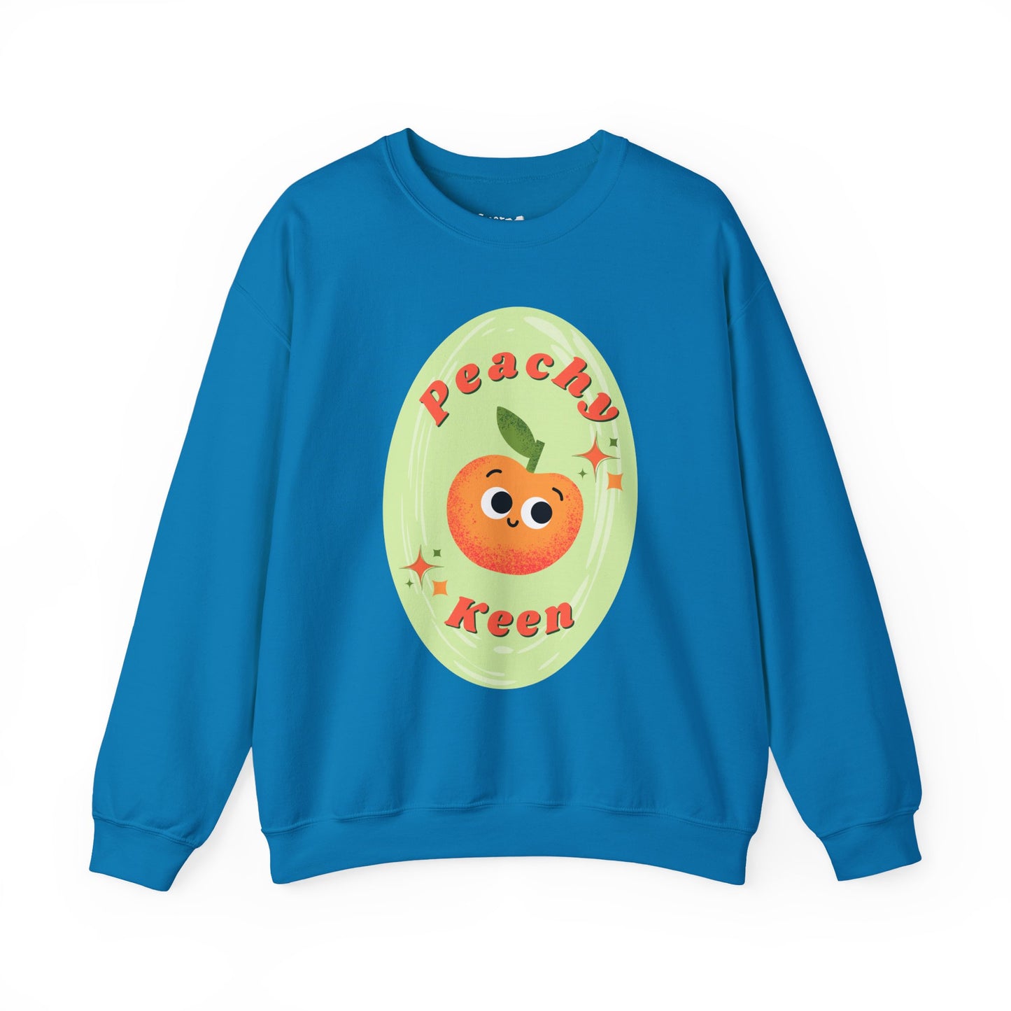 Peachy Keen Unisex Crewneck Sweatshirt, Cute Apparel, Casual Wear, Gift for Friends, Fall Style, Fun Fashion
