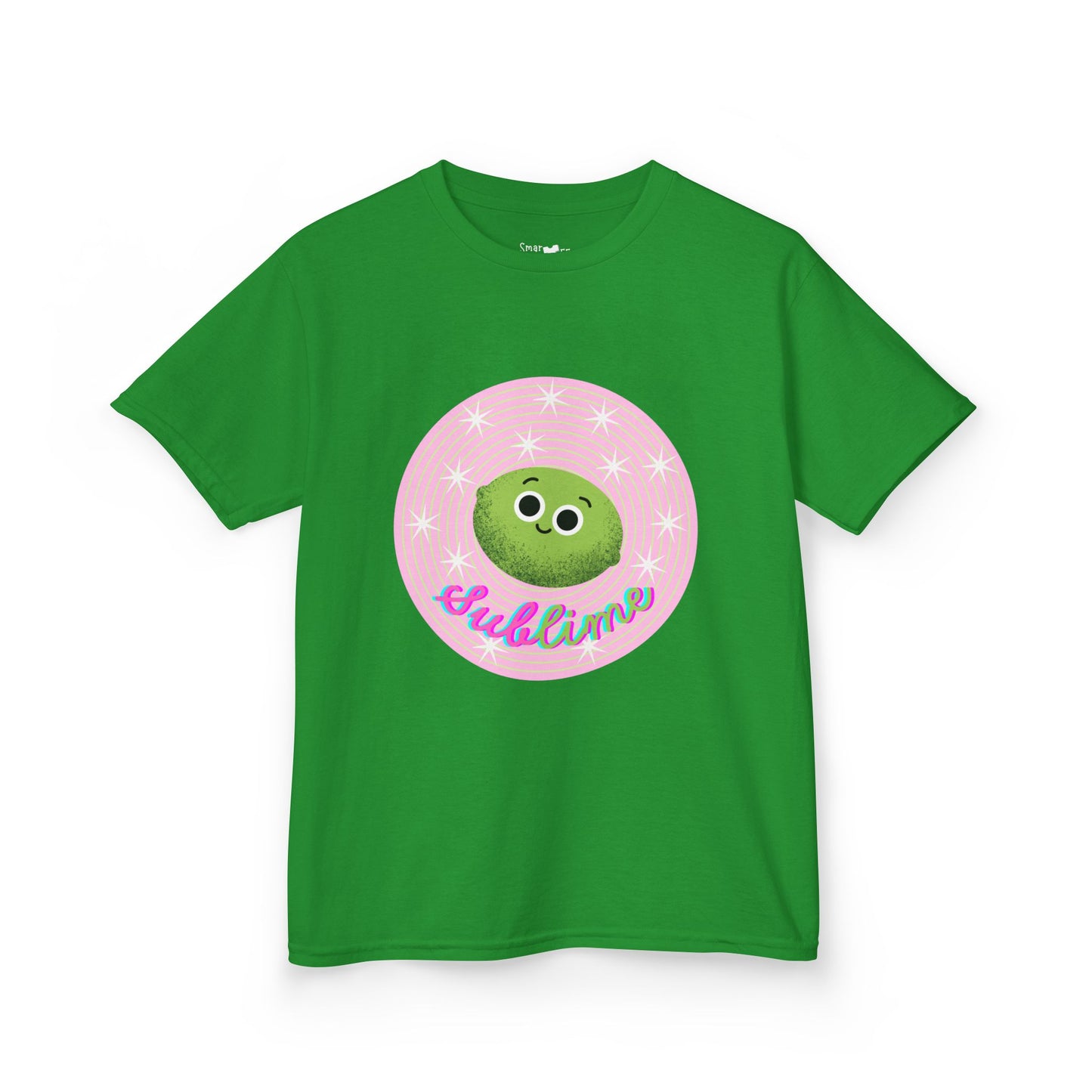 Kids Sublime Tee with Cute Lime Character, Fun Kids Shirt, Gift for Birthdays, Playdates, Summer Outfits, Cute Apparel