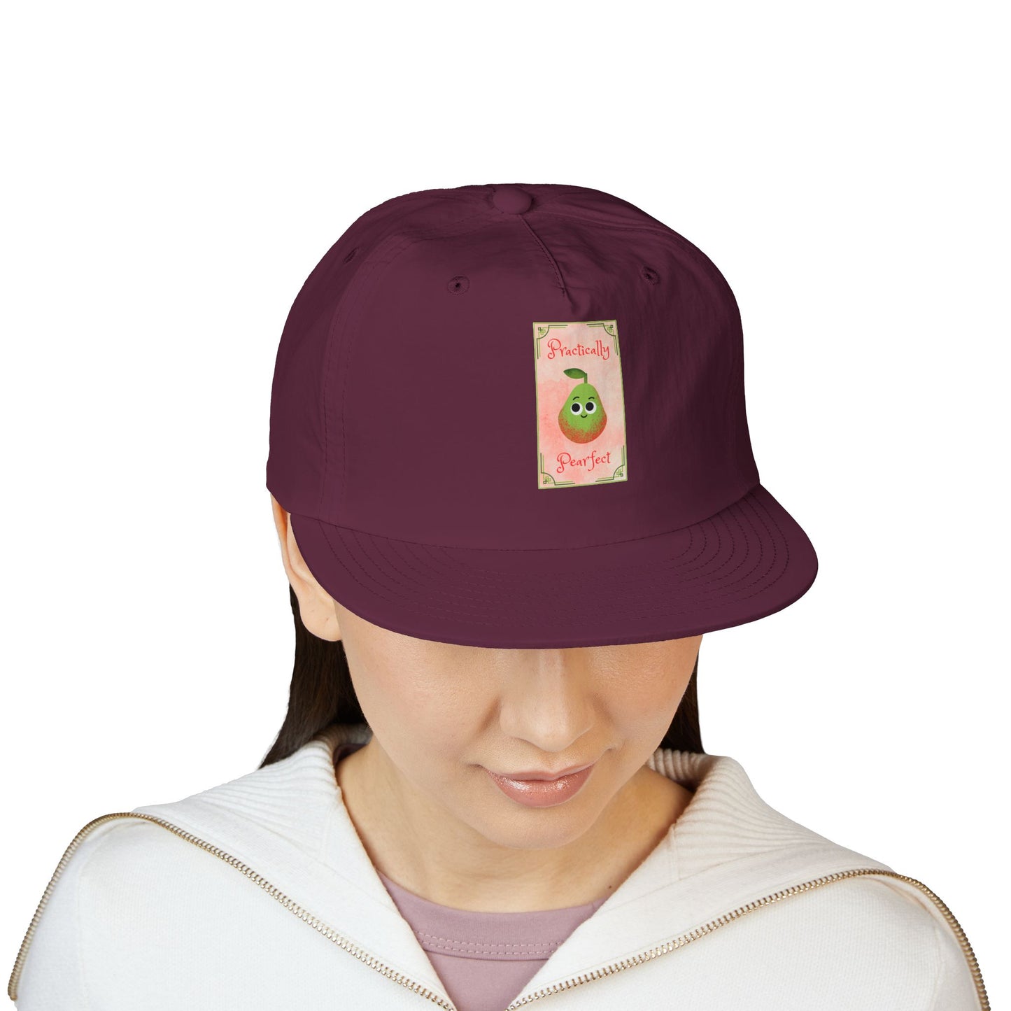 Surf Cap with 'Perfectly Pear' Design - Fun Beachwear, Summer Accessory, Gift Hat for Surfers, Casual Outfit, Beach Party Essential