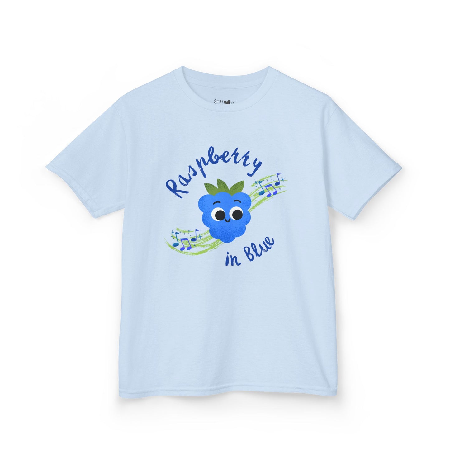 Kids 'Rhapsody in Blue' Raspberry Pun Tee, Cute Kids Shirt, Fun Gift for Children, Summer Outfit, Birthday Gift, Playdate Attire