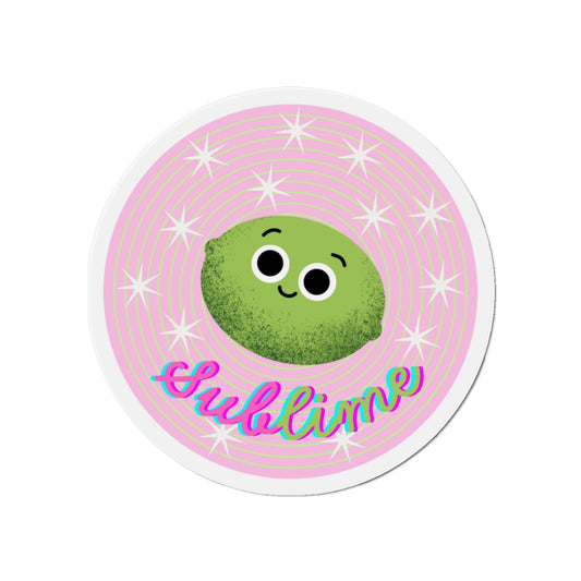 Sublime Die-Cut Magnet | Cute Lime Decor | Fun Kitchen Accessory | Quirky Gift for Friends | Colorful Fridge Magnet
