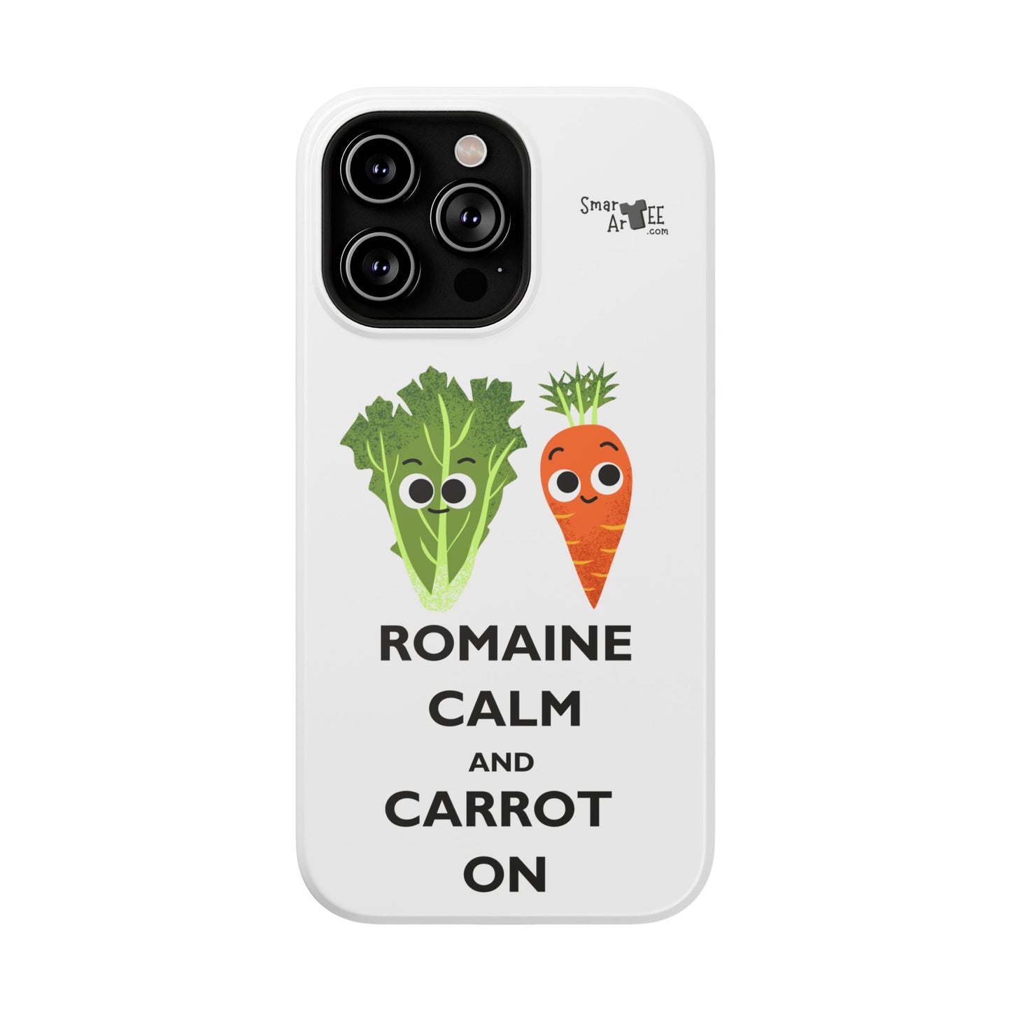 Cute Vegetable Pun Phone Caseca – Romaine Calm and Carrot On, Fun Gift, Kitchen Decor, Quirky, Culinary Passion