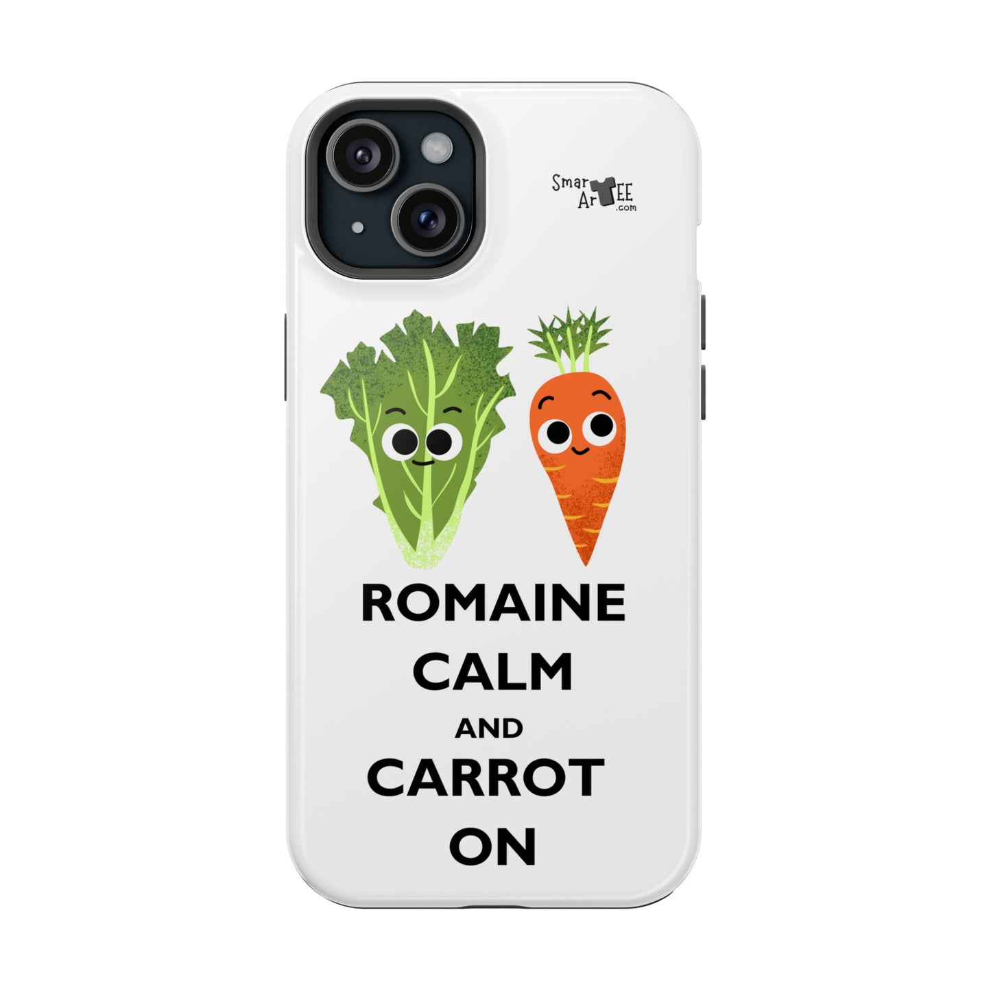 Cute Vegetable Pun Phone Caseca – Romaine Calm and Carrot On, Fun Gift, Kitchen Decor, Quirky, Culinary Passion