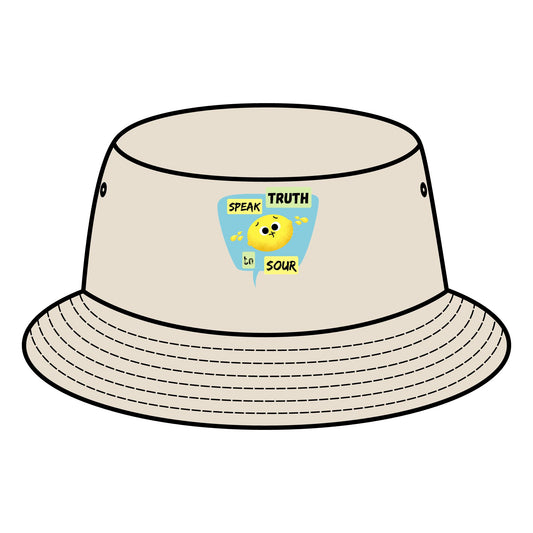 Sour Truth Lemon Pun Bucket Hat, Trendy Sun Hats, Unique Statement Accessory, Summer Fashion, Gift for Friends, Outdoor Fun