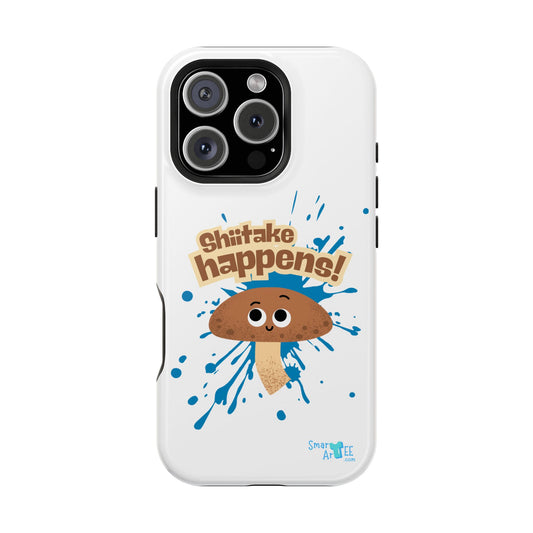 Shiitake Happens Phone Cases, Impact-Resistant Case, Funny Mushroom Case, Quirky Protection for Smartphone, Playful Accessory