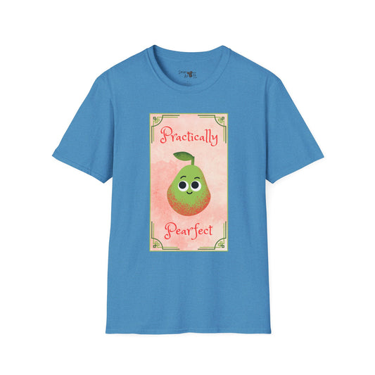 Practically Pearfect Unisex Softstyle T-Shirt - Cute Fruit Graphic Tee for Fun Occasions, Funny Fruit Pun, Great Gift Idea