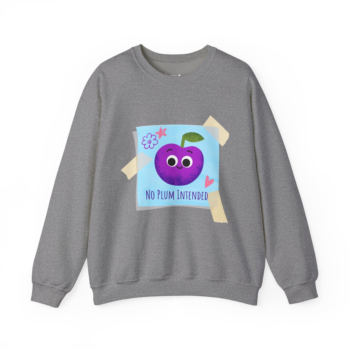 No Plum Intended Crewneck Sweatshirt, Relaxed Style for Everyday Wear, Great Gift Idea, Unisex Sweater