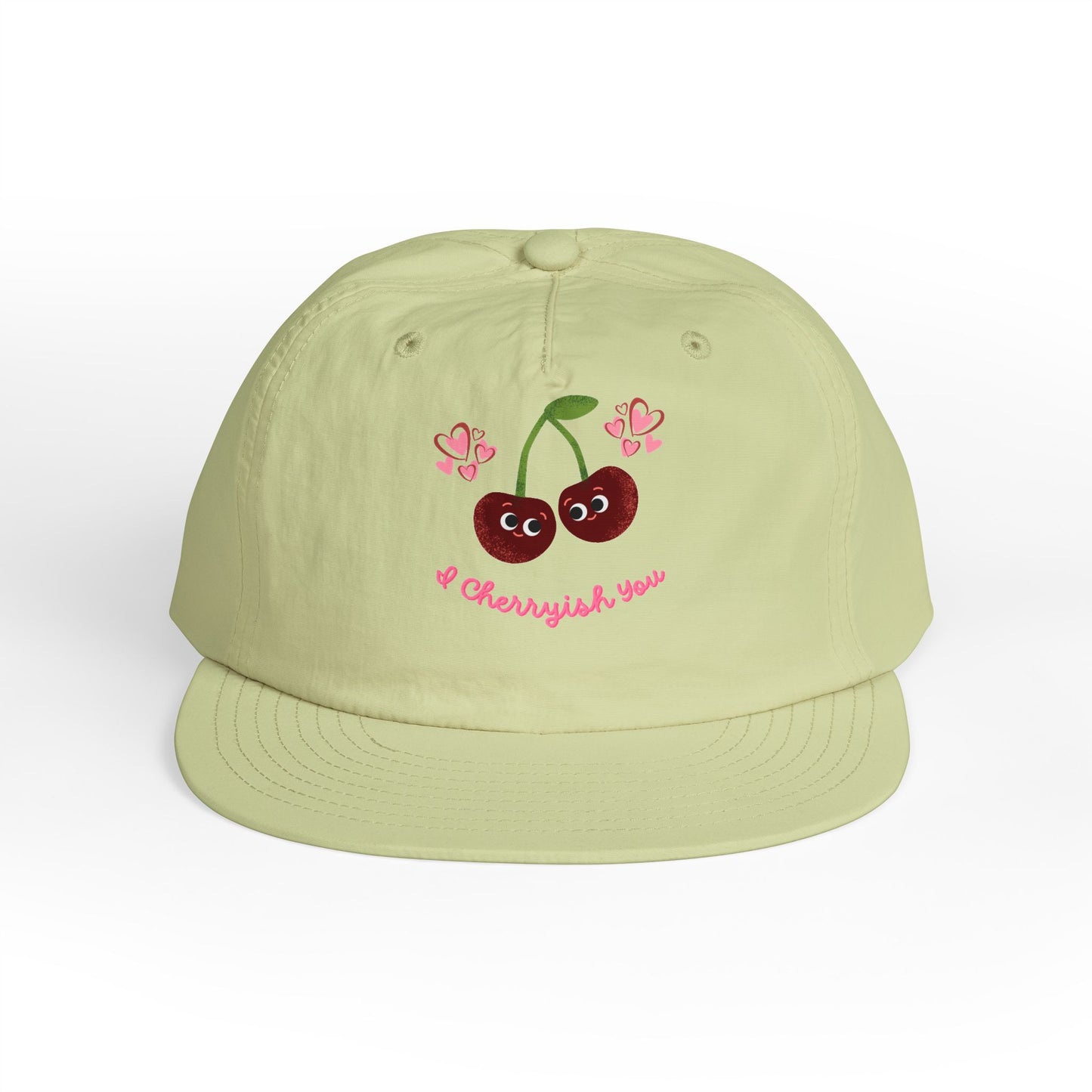 Charming Cherry Surf Cap – Perfect for Summer, Beach Days Hat, Outdoor Adventures, Gift for Surf Lovers, Adjustable Snapback Hat