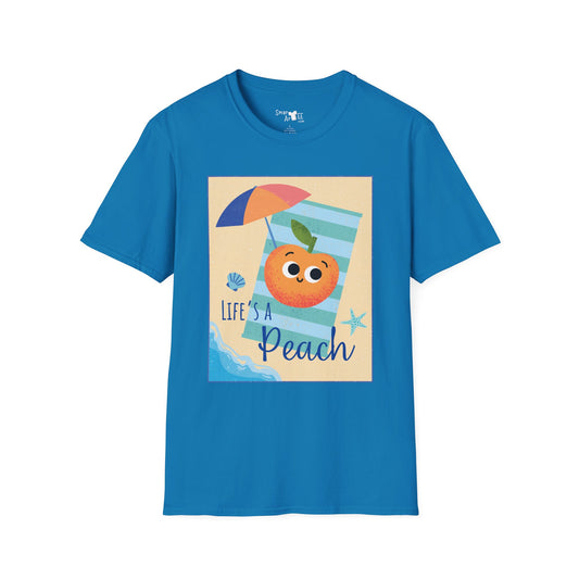 Peach Life Unisex T-Shirt - Life's a Peach When It's Better Than a Beach, Funny Fruit Pun T-Shirt, Great Gift Idea